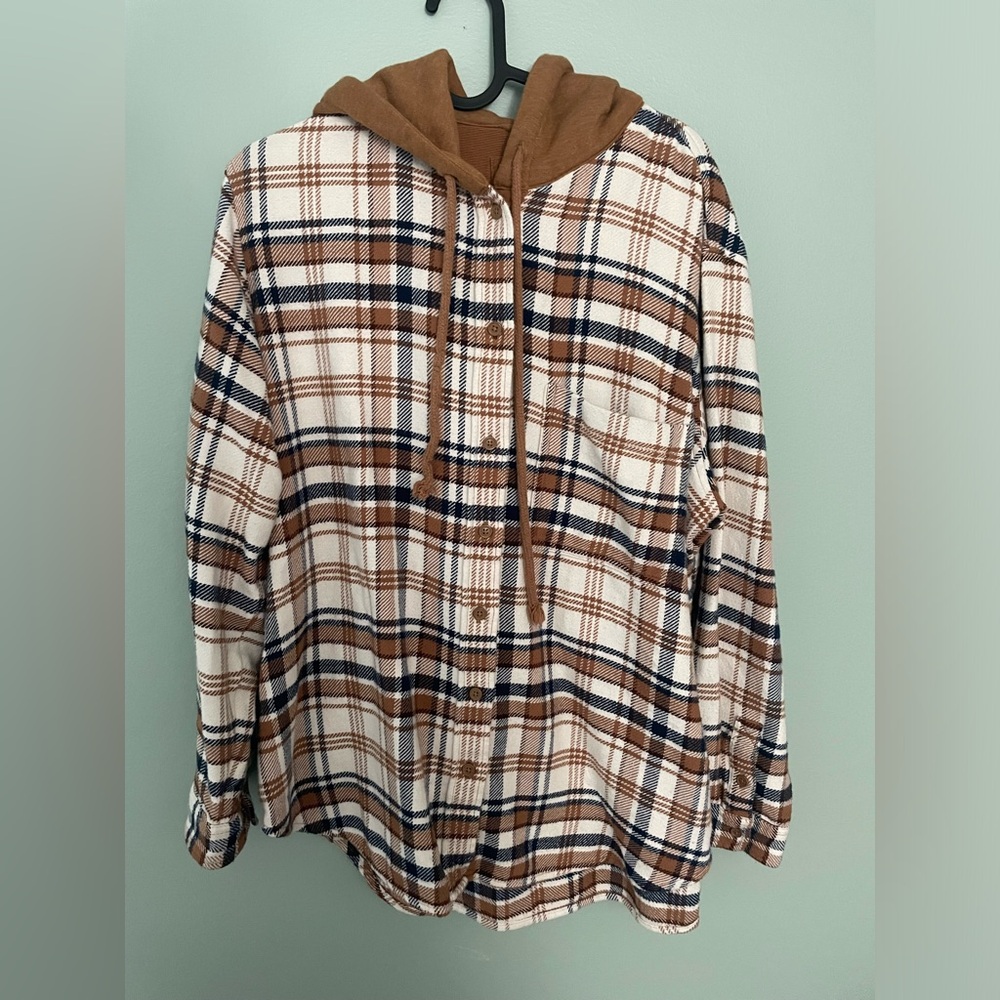 American Eagle button down hoodie shirt